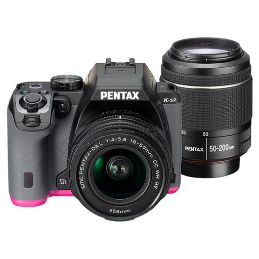 PENTAX K-S2 ダブルズームキット ブラック×ピンク