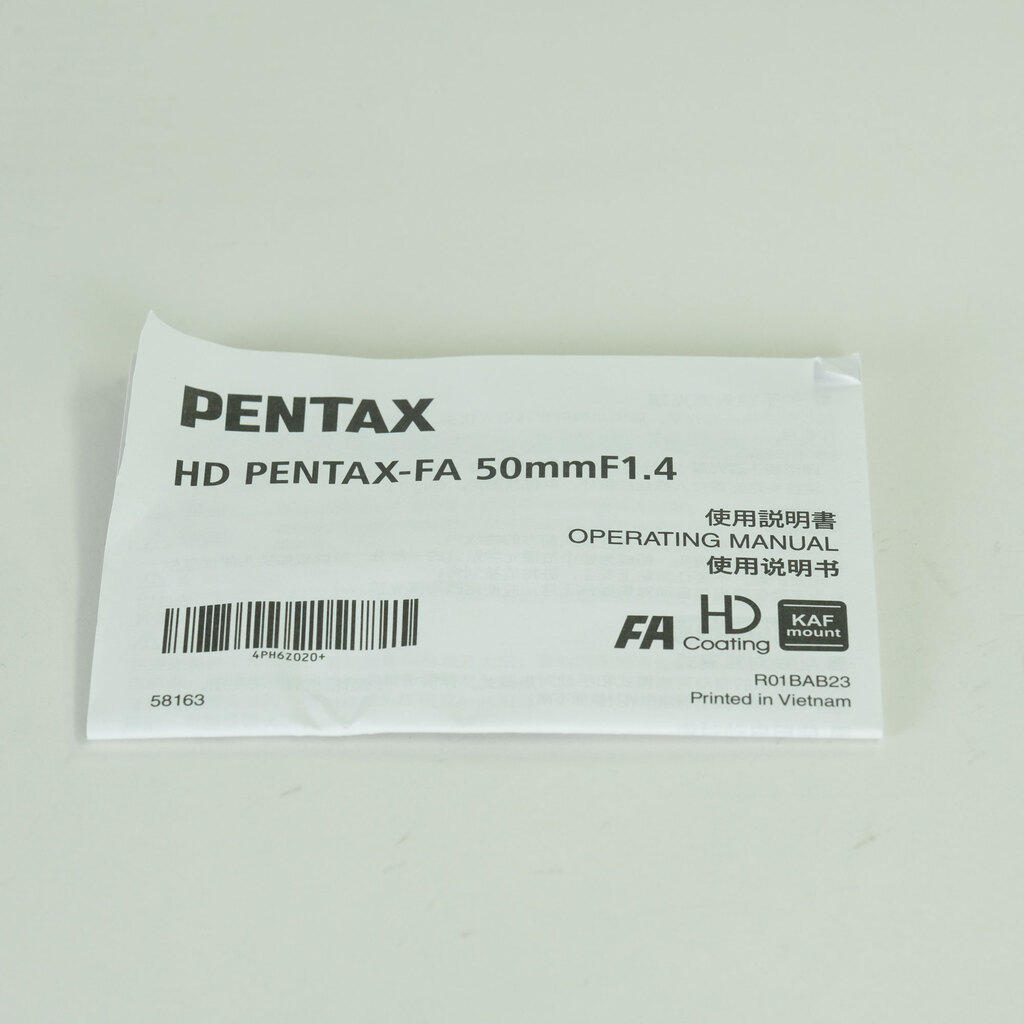 PENTAX HD PENTAX-FA 50mmF1.4