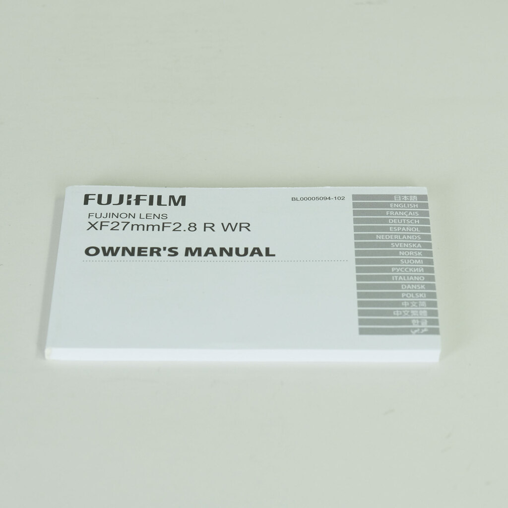 FUJIFILM XF27mmF2.8 R WR FUJIFILM XF27mmF2.8 R WR