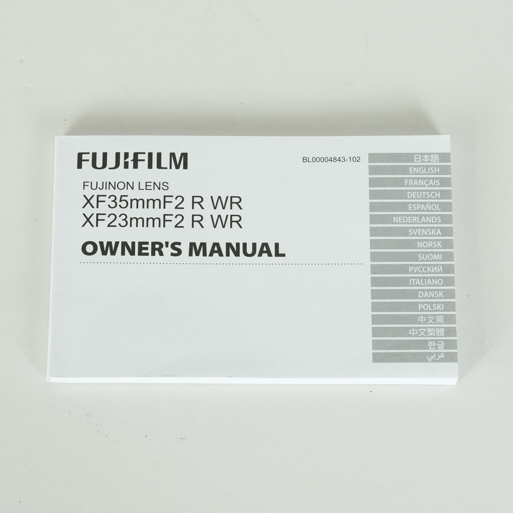 FUJIFILM XF35mmF2 R WR FUJIFILM XF35mmF2 R WR