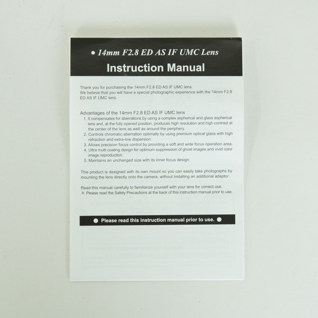 SAMYANG 14mm F2.8 Aspherical IF [キヤノンEF用]