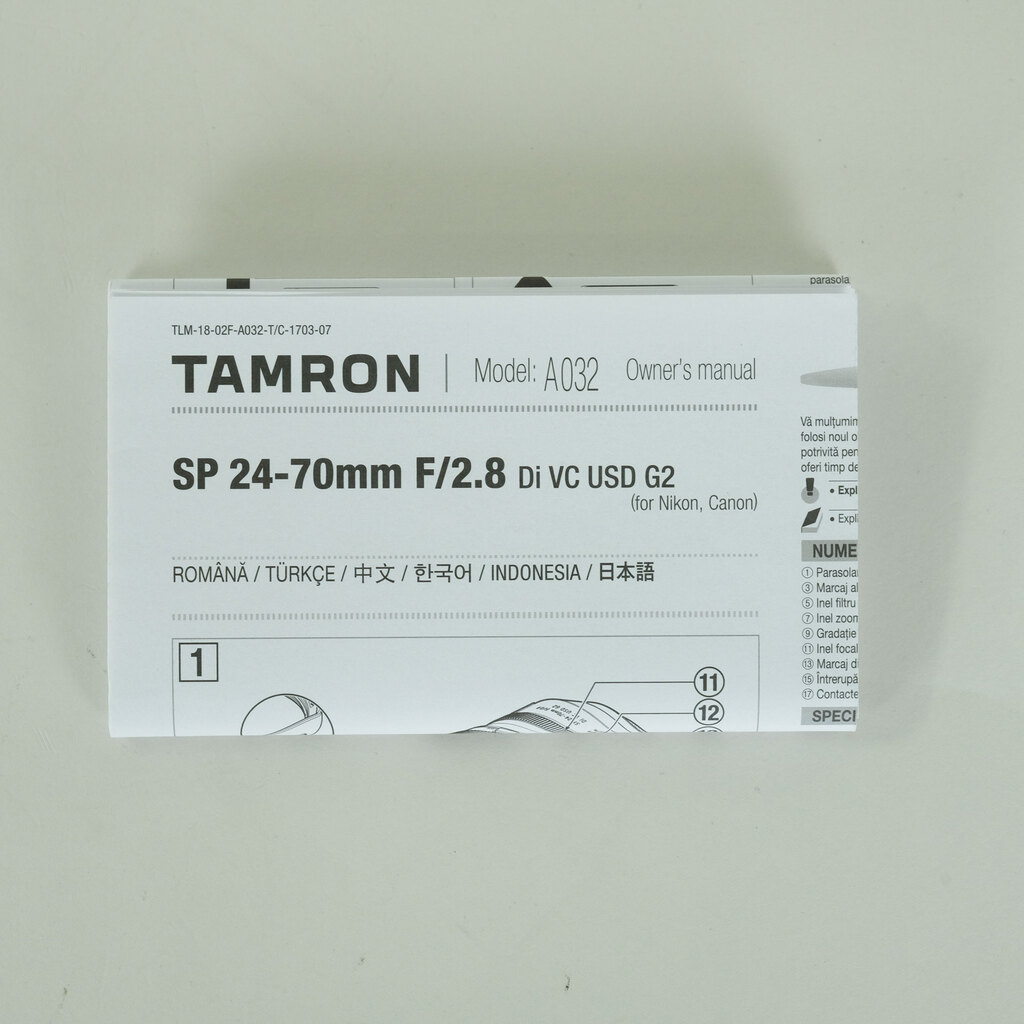 TAMRON SP 24-70mm F/2.8 Di VC USD G2（Model A032）[キヤノンEF用]
