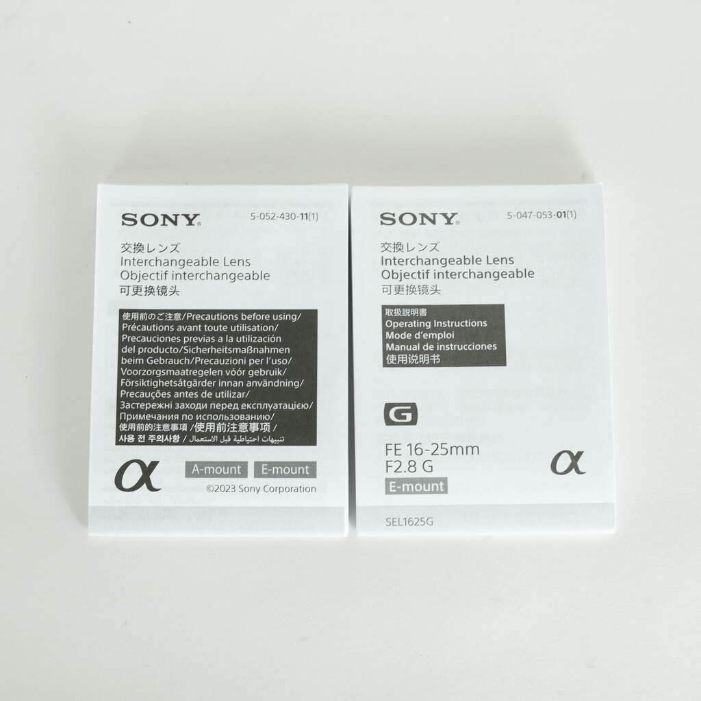 SONY FE 16-25mm F2.8 G SEL1625G SONY FE 16-25mm F2.8 G SEL1625G