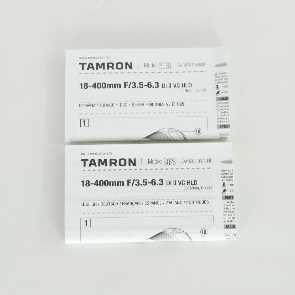 TAMRON 18-400mm F/3.5-6.3 Di II VC HLD (Model B028) [キヤノン用]