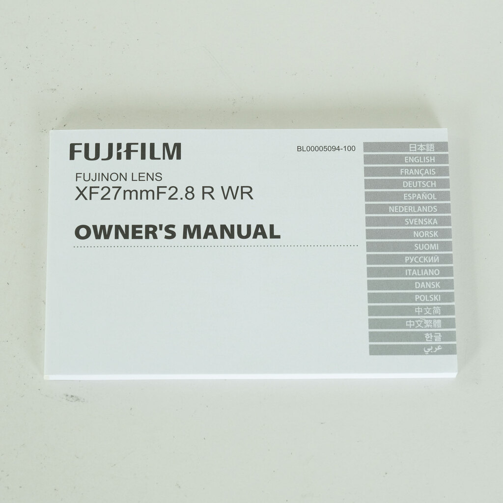 FUJIFILM XF27mmF2.8 R WR