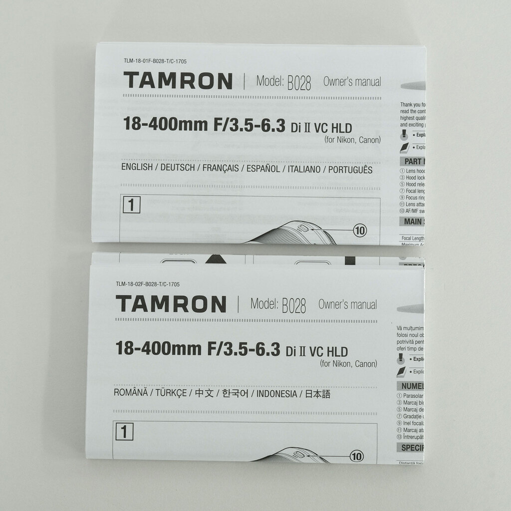 TAMRON 18-400mm F/3.5-6.3 Di II VC HLD (Model B028) [キヤノン用]