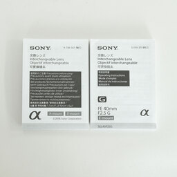 SONY FE 40mm F2.5 G SEL40F25G SONY FE 40mm F2.5 G SEL40F25G