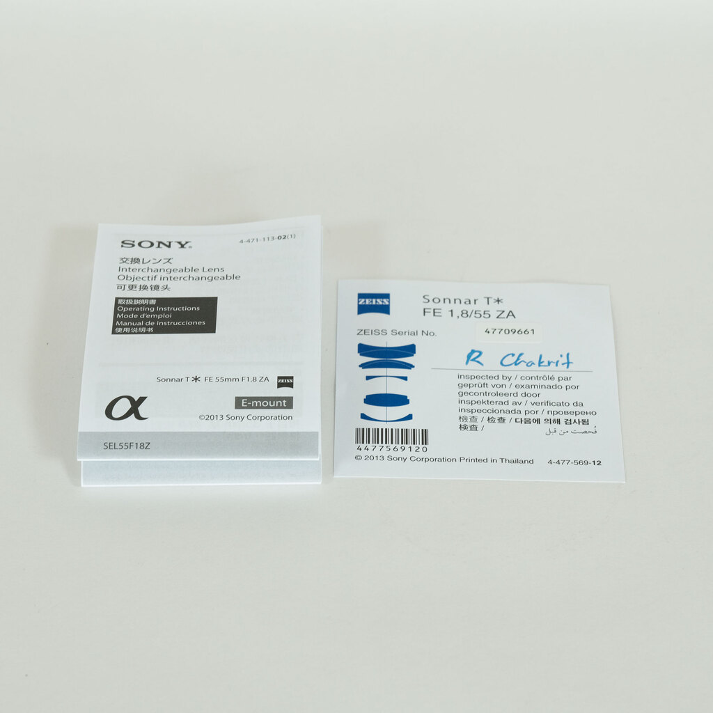 SONY Sonnar T* FE 55mm F1.8 ZA SEL55F18Z