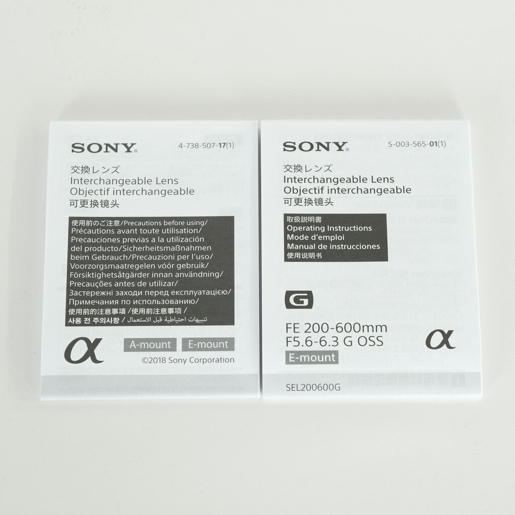SONY FE 200-600mm F5.6-6.3 G OSS SEL200600G SONY FE 200-600mm F5.6-6.3 G OSS SEL200600G