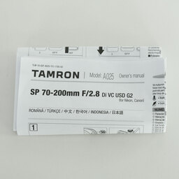 TAMRON SP 70-200mm F/2.8 Di VC USD G2（Model A025）[キヤノン用]