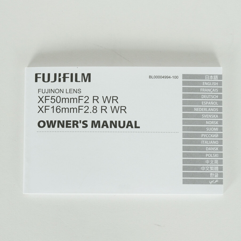 FUJIFILM XF16mmF2.8 R WR