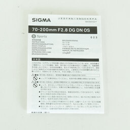 SIGMA 70-200mm F2.8 DG DN OS｜Sports [ソニーE用]