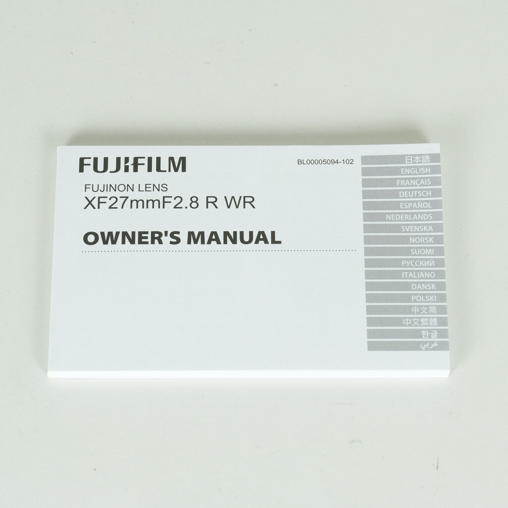 FUJIFILM XF27mmF2.8 R WR FUJIFILM XF27mmF2.8 R WR