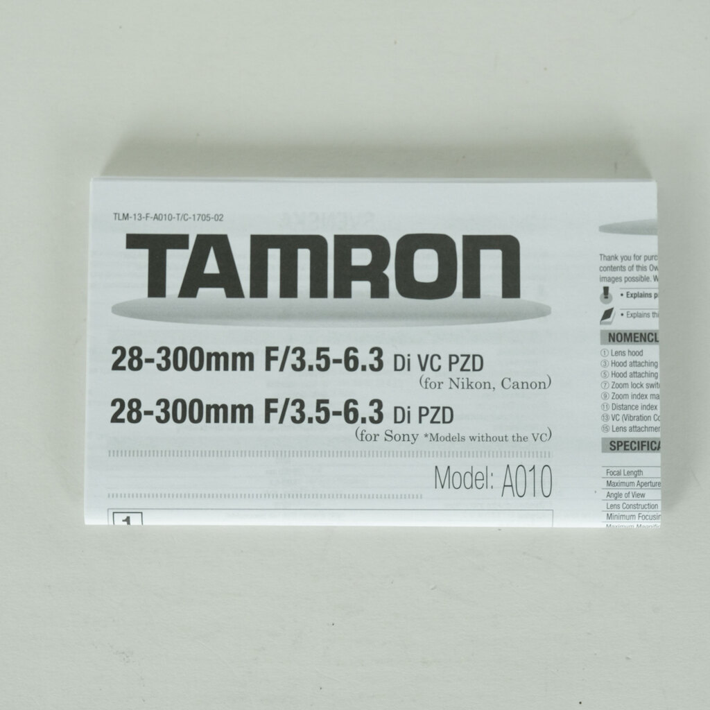 TAMRON 28-300mm F/3.5-6.3 Di VC PZD (Model A010) [キヤノンEF用]