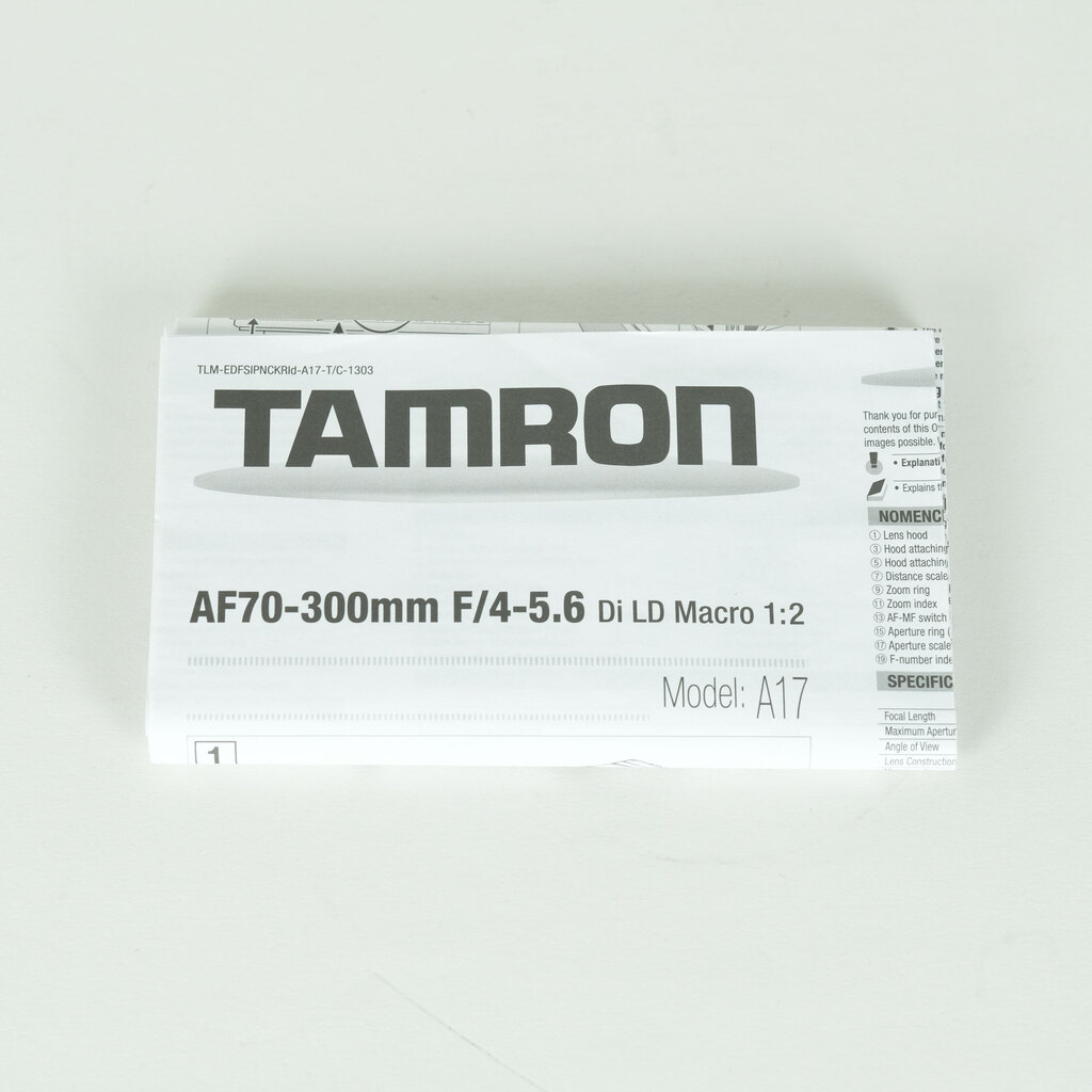 TAMRON 70-300mm F4-5.6 Di LD Macro/Model A17S(ソニーA用) TAMRON 70-300mm F4-5.6 Di LD Macro/Model A17S(ソニーA用)