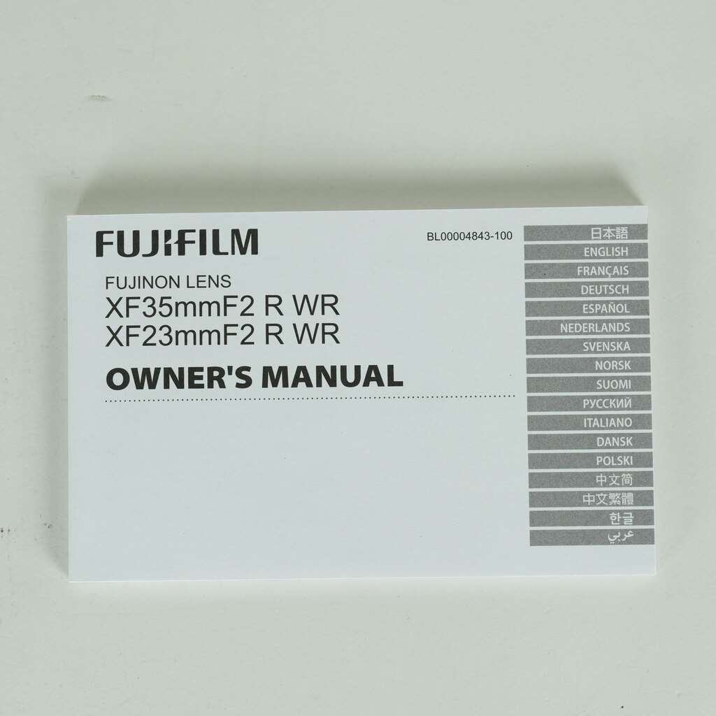 FUJIFILM XF23mmF2 R WR FUJIFILM XF23mmF2 R WR