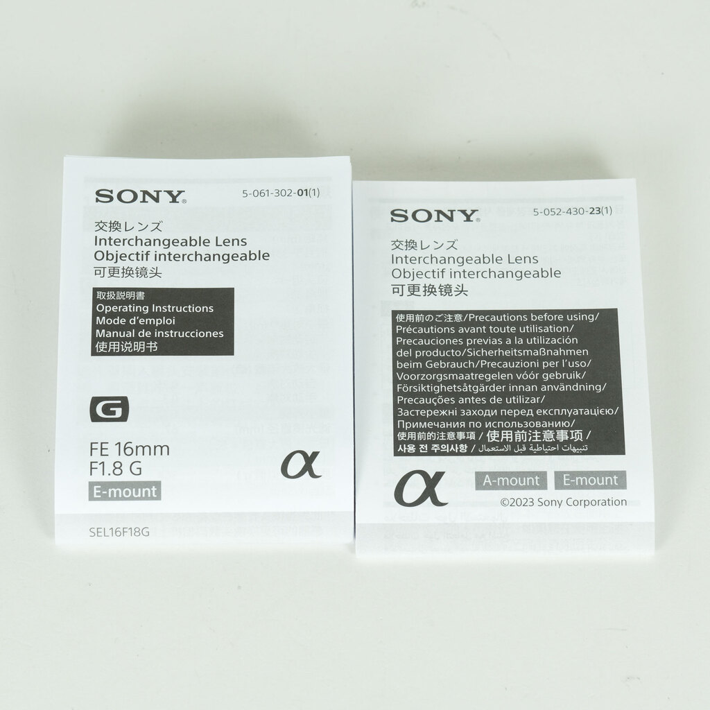 SONY FE 16mm F1.8 G SEL16F18G SONY FE 16mm F1.8 G SEL16F18G