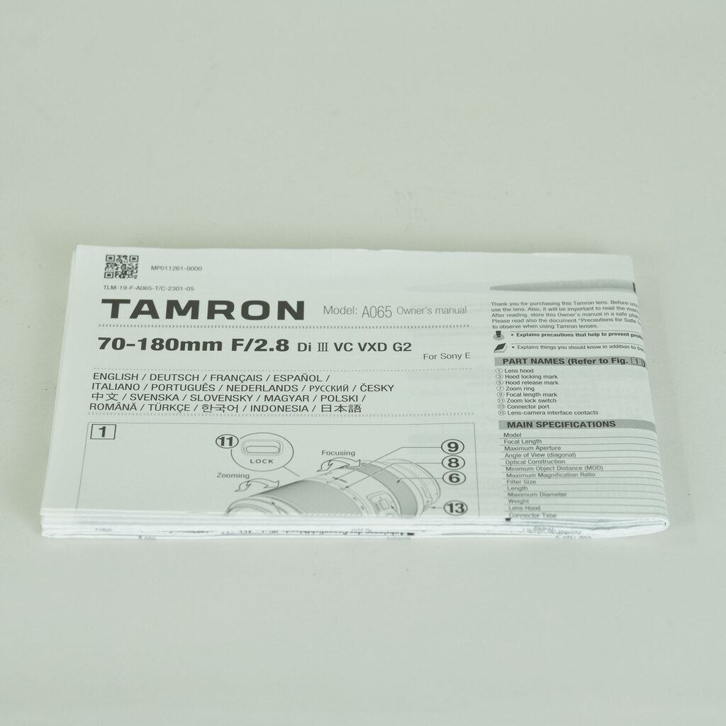 TAMRON 70-180mm F/2.8 Di III VC VXD G2（Model A065） [ソニーE用]