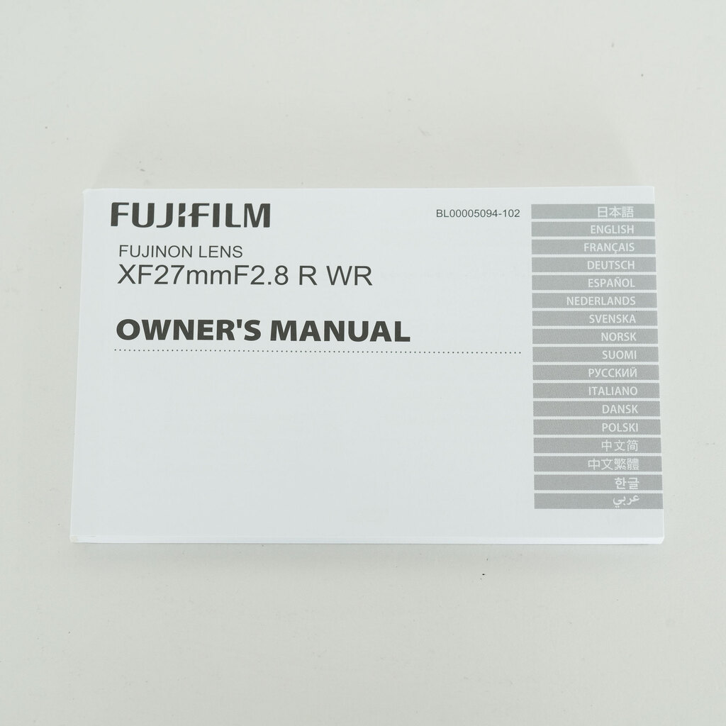 FUJIFILM XF27mmF2.8 R WR