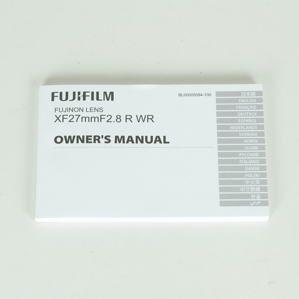 FUJIFILM XF27mmF2.8 R WR FUJIFILM XF27mmF2.8 R WR