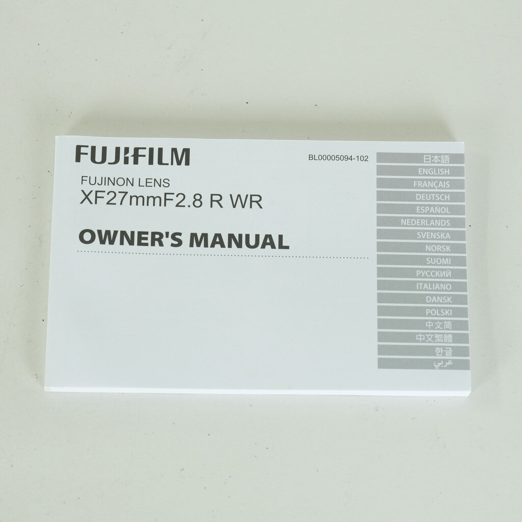 FUJIFILM XF27mmF2.8 R WR