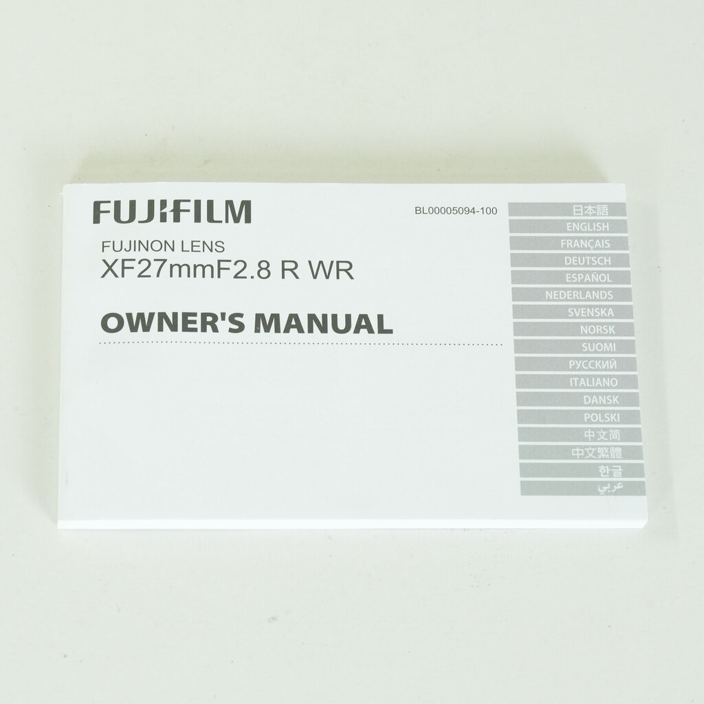 FUJIFILM XF27mmF2.8 R WR FUJIFILM XF27mmF2.8 R WR