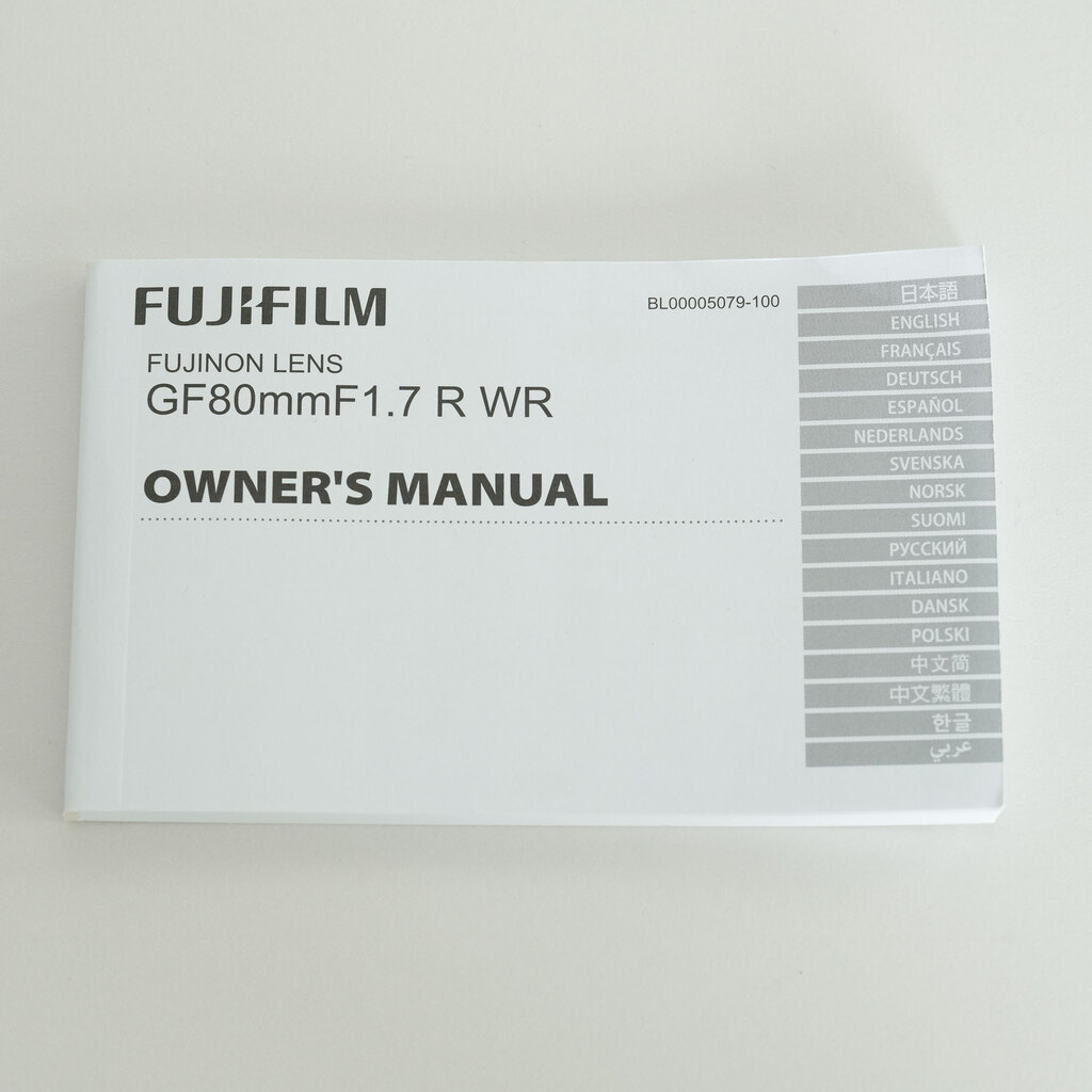 FUJIFILM GF80mmF1.7 R WR