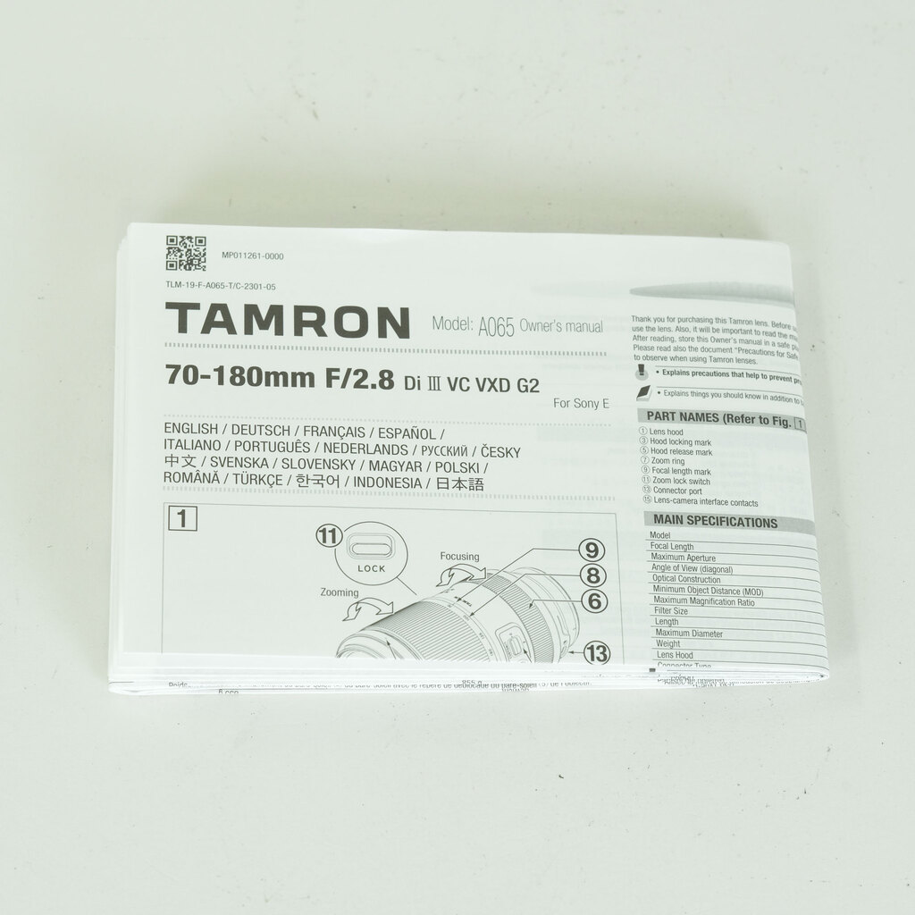 TAMRON 70-180mm F/2.8 Di III VC VXD G2（Model A065） [ソニーE用]