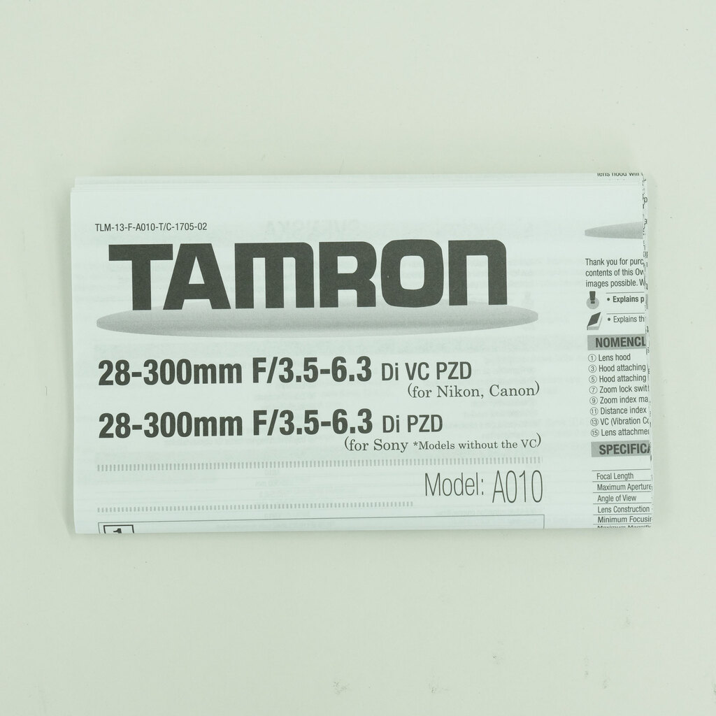 TAMRON 28-300mm F/3.5-6.3 Di VC PZD (Model A010) [キヤノンEF用]