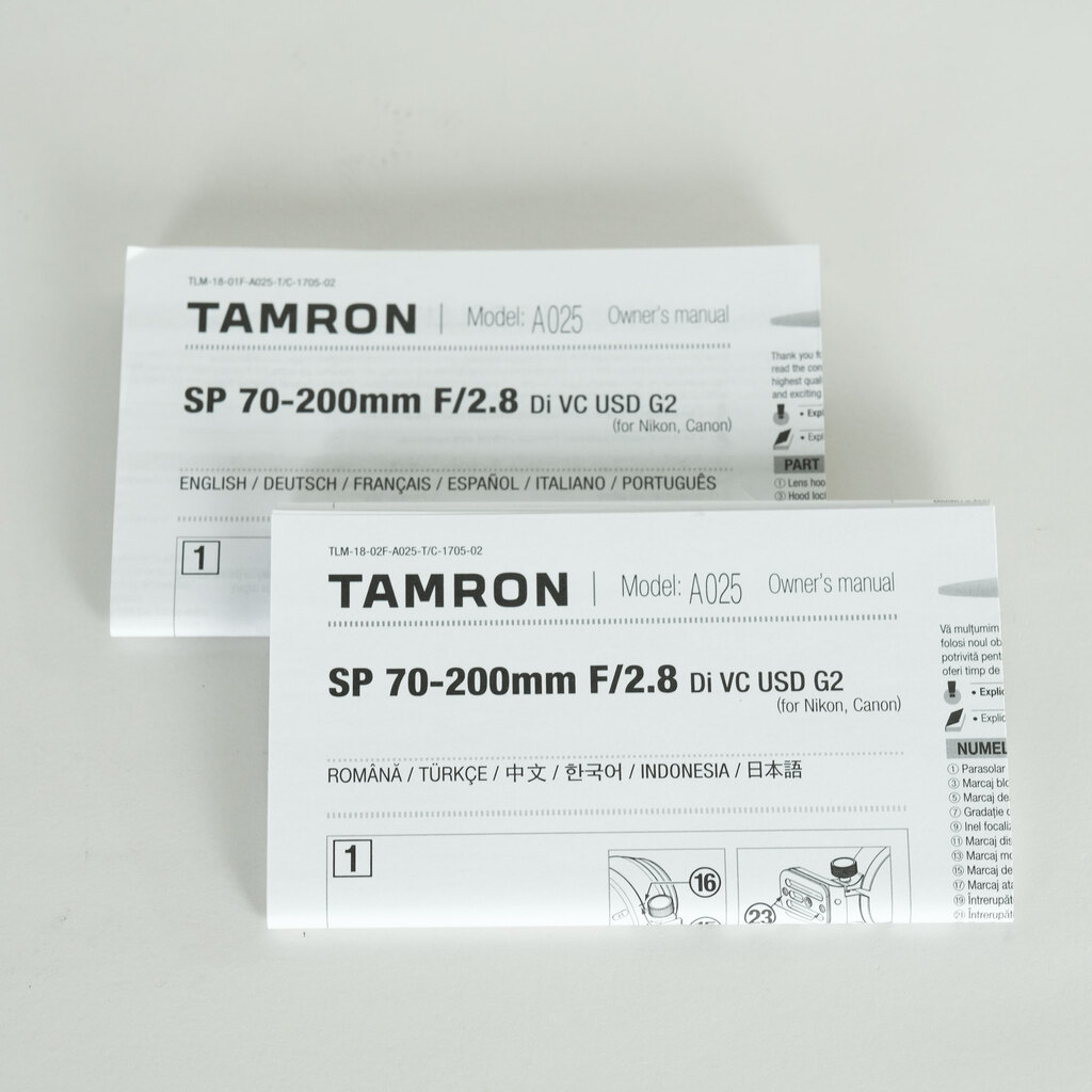 TAMRON SP 70-200mm F/2.8 Di VC USD G2 (Model A025) [ニコンF用]