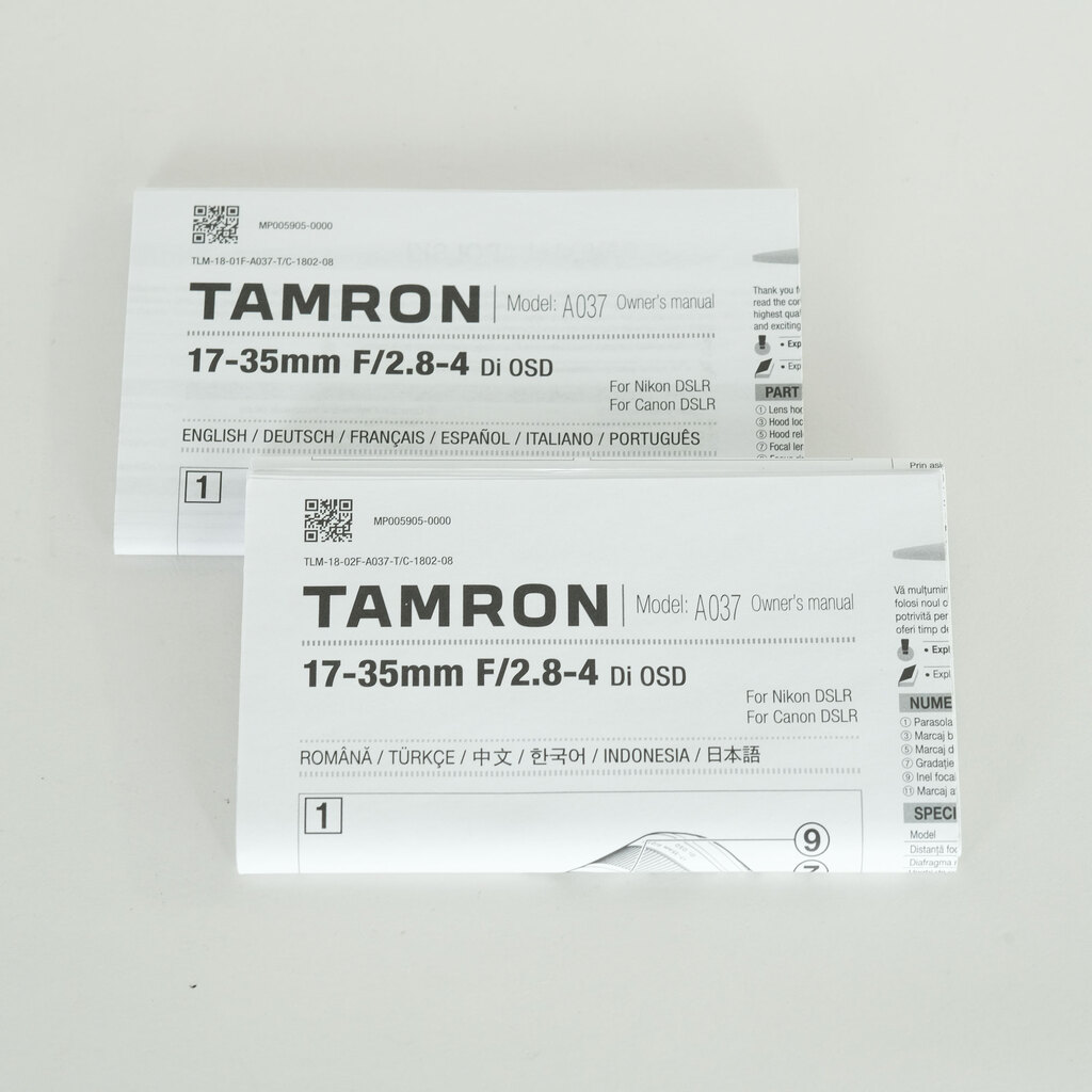 TAMRON 17-35mm F/2.8-4 Di OSD（Model A037）[キヤノンEF用]