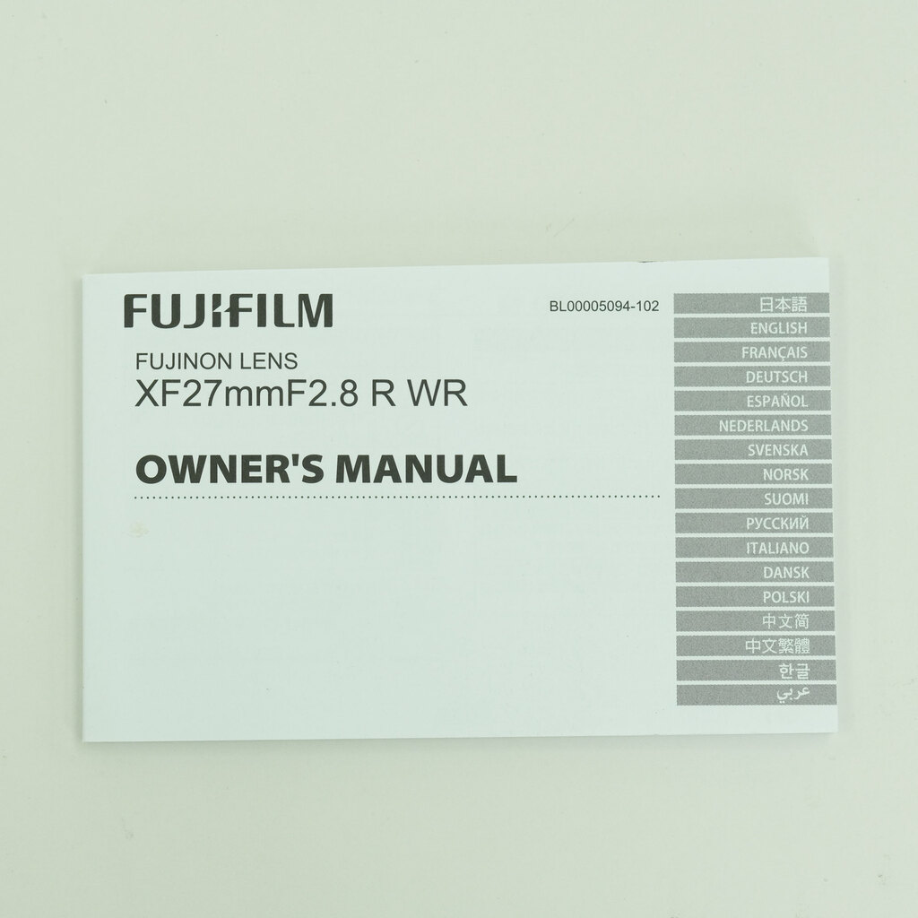 FUJIFILM XF27mmF2.8 R WR FUJIFILM XF27mmF2.8 R WR