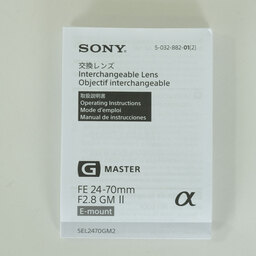 SONY FE 24-70mm F2.8 GM II SEL2470GM2 SONY FE 24-70mm F2.8 GM II SEL2470GM2