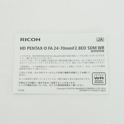 PENTAX HD PENTAX-D FA 24-70mmF2.8ED SDM WR
