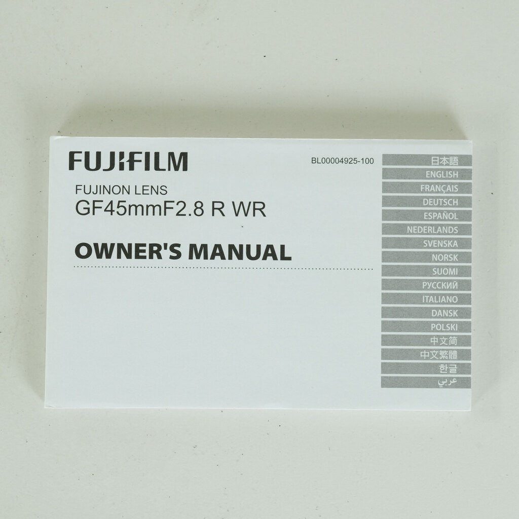 FUJIFILM GF45mmF2.8 R WR