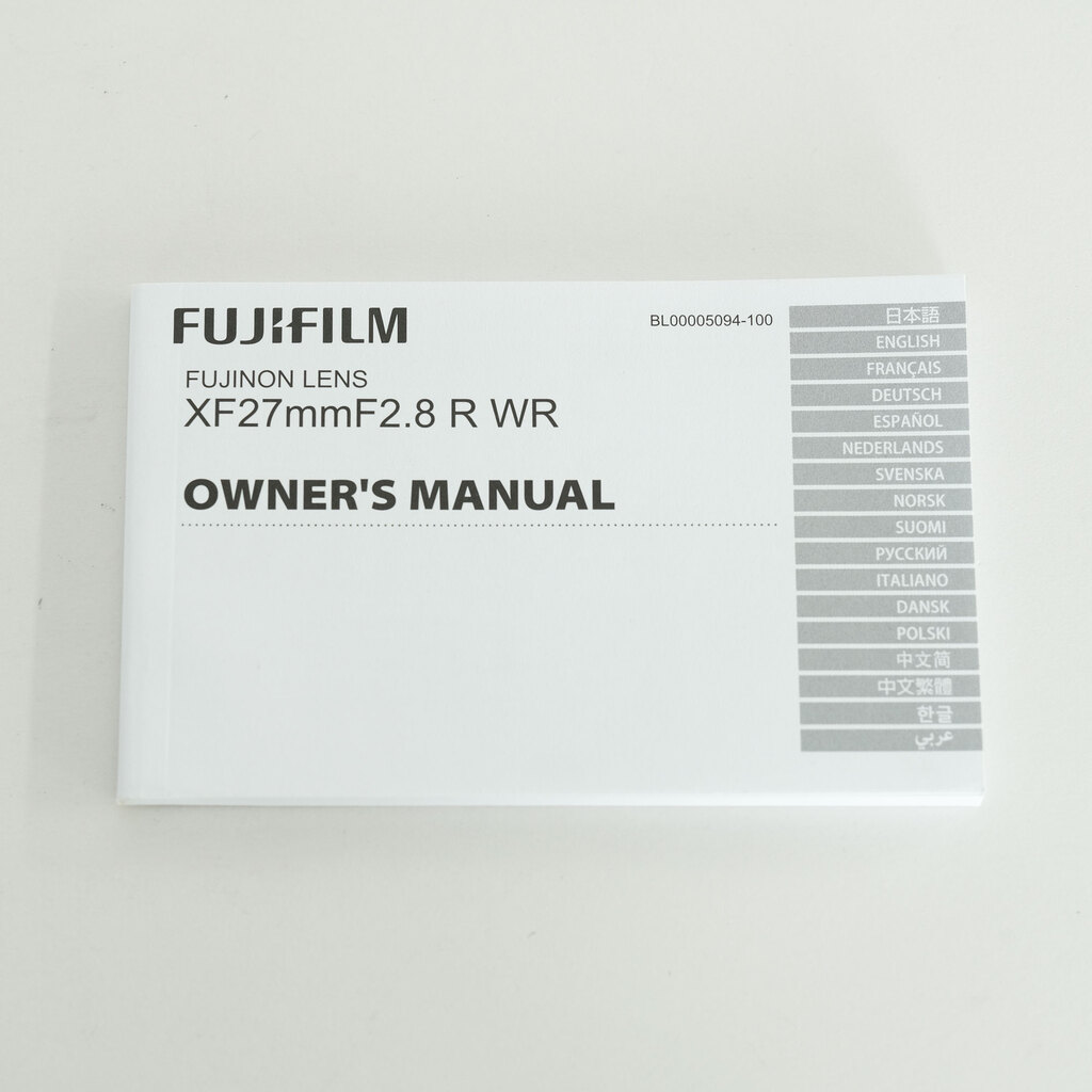 FUJIFILM XF27mmF2.8 R WR FUJIFILM XF27mmF2.8 R WR