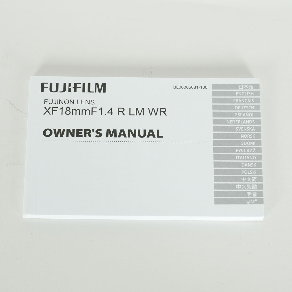 FUJIFILM XF18mmF1.4 R LM WR