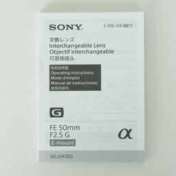 SONY FE 50mm F2.5 G SEL50F25G SONY FE 50mm F2.5 G SEL50F25G