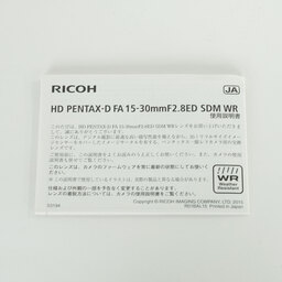 PENTAX HD PENTAX-D FA 15-30mmF2.8ED SDM WR