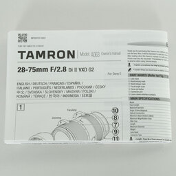 TAMRON 28-75mm F/2.8 Di III VXD G2 (Model A063) [ソニーE用]
