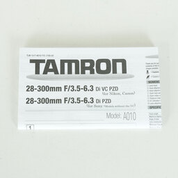 TAMRON 28-300mm F3.5-6.3 Di VC PZD/Model A010N（ニコンF用）