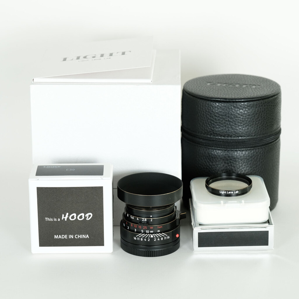 Light lens lab M 50mm f/2 ライカM用 ヴィンテージブラック セット(フード、UVフィルター付属)