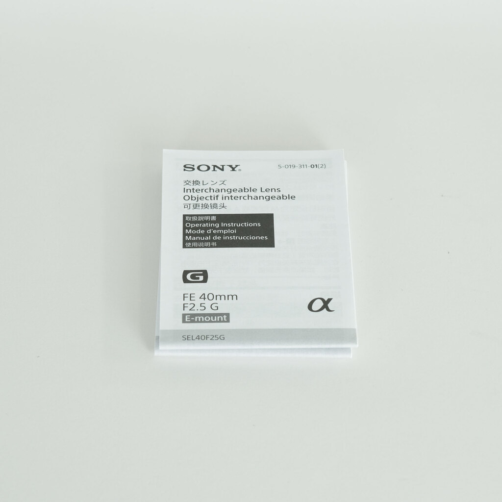 SONY FE 40mm F2.5 G SEL40F25G SONY FE 40mm F2.5 G SEL40F25G