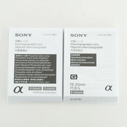 SONY FE 20mm F1.8 G SEL20F18G SONY FE 20mm F1.8 G SEL20F18G