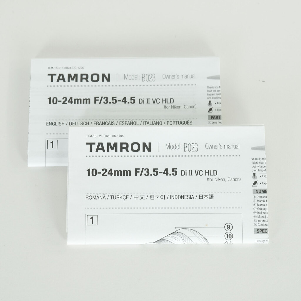 TAMRON 10-24mm F/3.5-4.5 Di II VC HLD (Model B023) [キヤノンEF用]