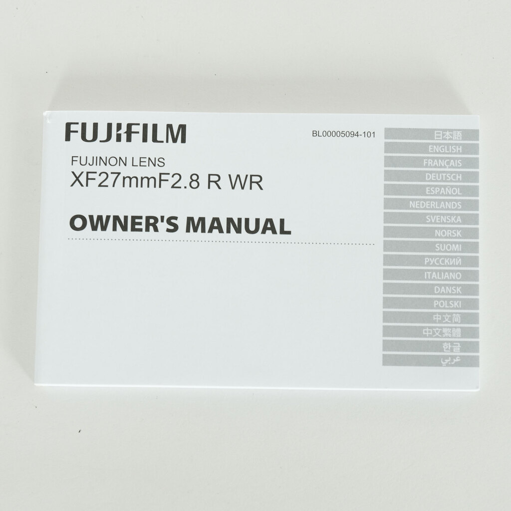 FUJIFILM XF27mmF2.8 R WR FUJIFILM XF27mmF2.8 R WR