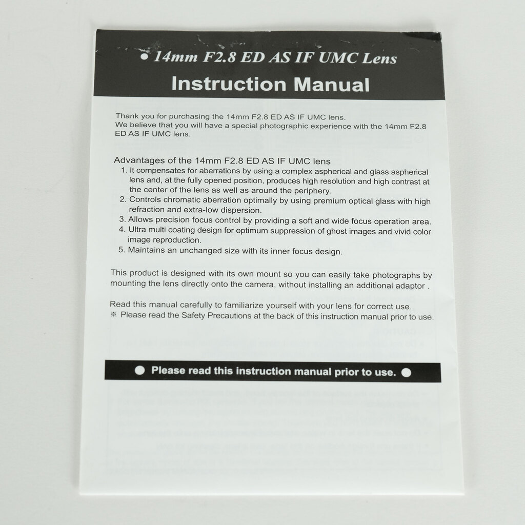 SAMYANG 14mm F2.8 ED AS IF UMC(キヤノンEF用) SAMYANG 14mm F2.8 ED AS IF UMC(キヤノンEF用)