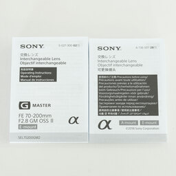 SONY FE 70-200mm F2.8 GM OSS II SEL70200GM2 SONY FE 70-200mm F2.8 GM OSS II SEL70200GM2