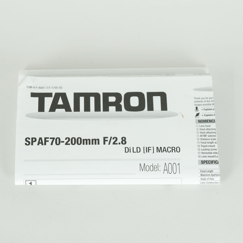 TAMRON SP 70-200mm F/2.8 Di LD MACRO (Model A001N II) [ニコンF用]