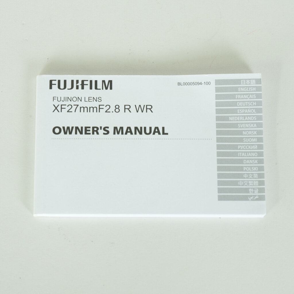 FUJIFILM XF27mmF2.8 R WR FUJIFILM XF27mmF2.8 R WR